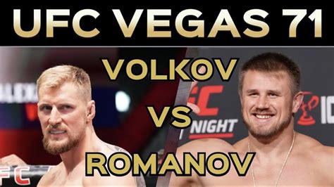 Ufc Vegas 71 Alexander Volkov Vs Alexandr Romanov Prediction