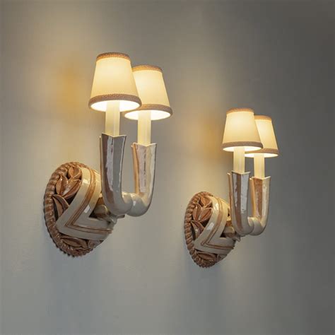 Ceramic Art Deco Wall Lights Circa 1930 Mdrn