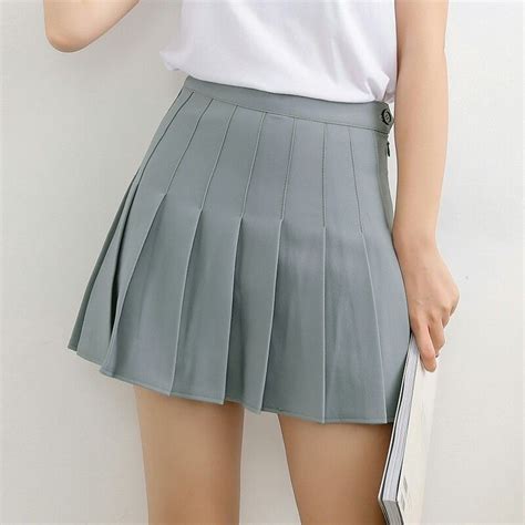 Saia Plissada Estilo Colegial Mini Skirts Pleated Skirt Pleated