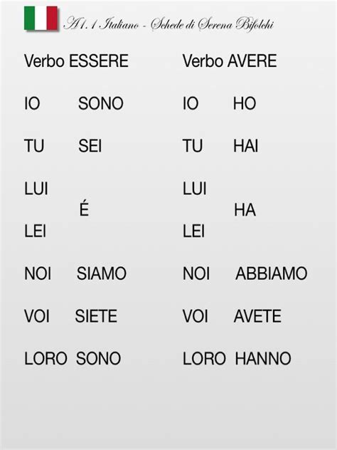 Verbi Essere E Avere Impariamo L Italiano