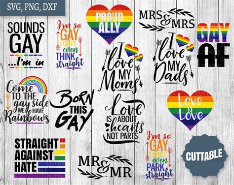 Gay Pride Svg Bundle Gay Cut Files Funny Gay Sayings Gay Etsy