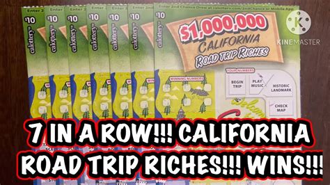 In A Row California Road Trip Riches Wins Ca Scratchers