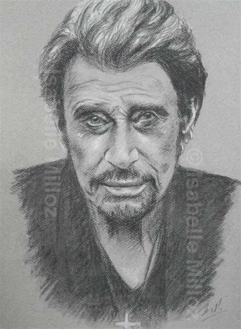 Portrait original de johnny hallyday réalisé à la main par moi même