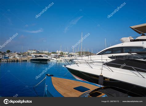 Ibiza Santa Eulalia marina port in Balearics Stock Photo by ©lunamarina 286780172