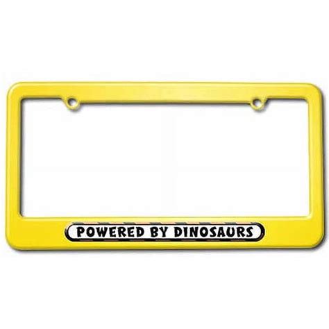 Powered By Dinosaurs License Plate Tag Frame Multiple Colors