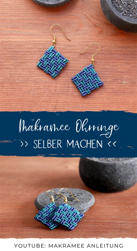 Makramee Anleitung Diy Ohrringe Schachbrett