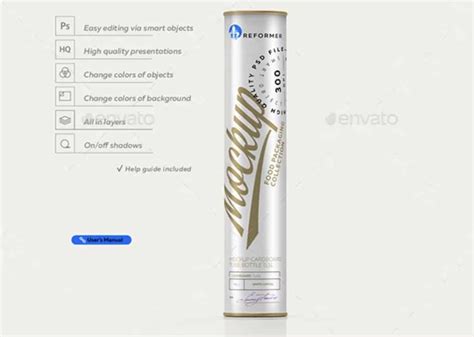 Top Cylinder Packaging Mockups Free Ultida