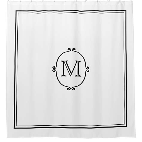 Elegant Custom Monogram Shower Curtain Zazzle