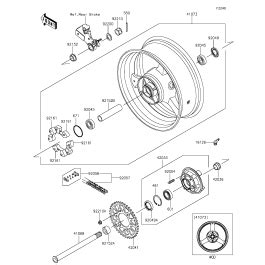 MOYEU ARRIERE POUR NINJA ZX 10R ABS ZX1000SGF GRIS 2016 Esprit KAWASAKI