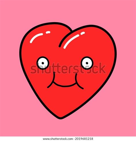 Cute Heart Cartoon Face Vector Illustration Stock Vector (Royalty Free ...