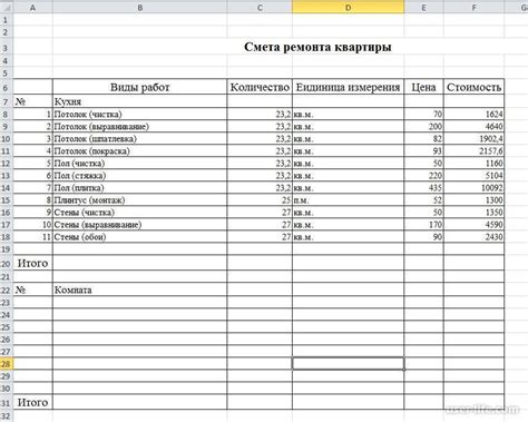 Пример сметы на строительство дома в excel - фото