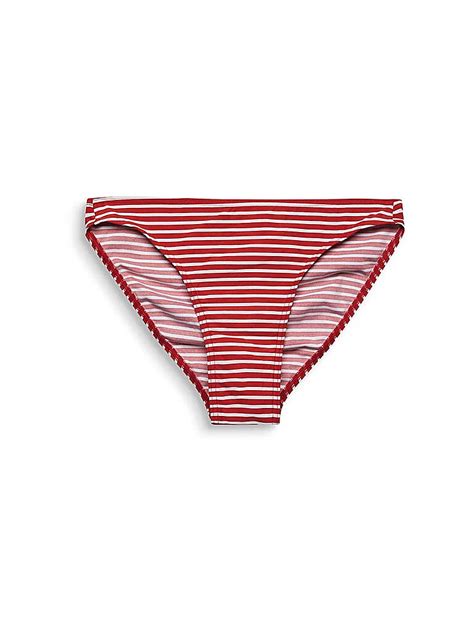 Esprit Damen Bikini Slip Mit Streifen Rot