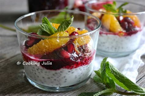 COOKING JULIA CHIA PUDDING AU COULIS DE FRUITS ROUGES