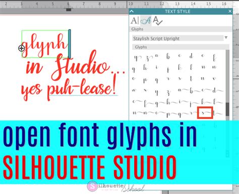 New Font Glyphs Tool Coming in SIlhouette Studio V4.1 - Silhouette School