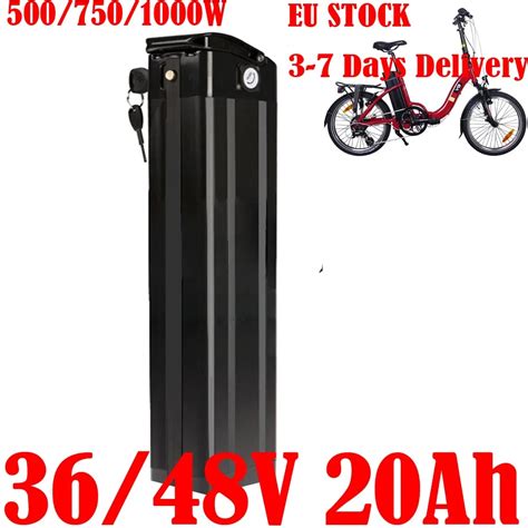 Ebike Battery 36v 48v 20ah Lithium Silver Fish Batterie Akku For 350w