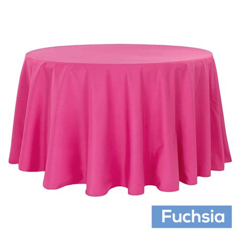 108 Round 200 Gsm Polyester Tablecloth Fuchsia