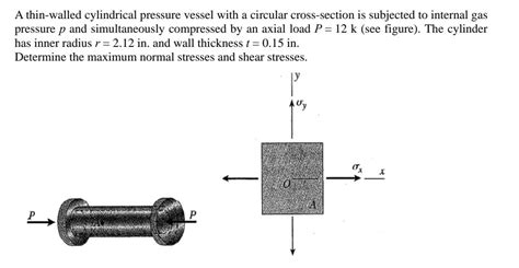 Solved A Thin Walled Cylindrical Pressure Vessel With A Chegg