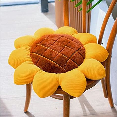 Coume 2 Pieces 3d Sunflower Flower Floor Pillow Seating