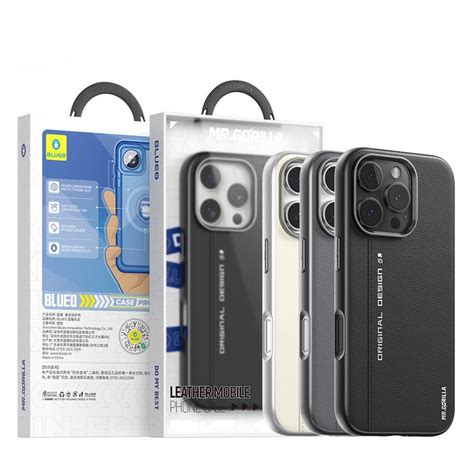 Blueo Iphone Pro Max Uyumlu Gri Premium Leather Magsafe Deri Telefon