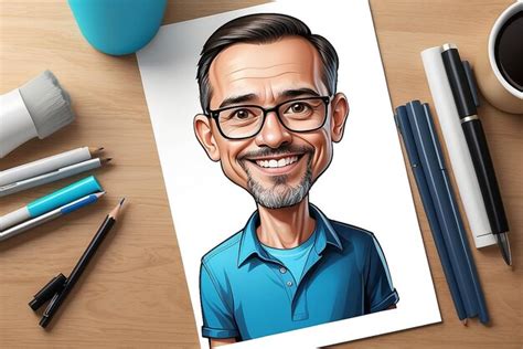 Premium Photo Caricature Illustration Mockup