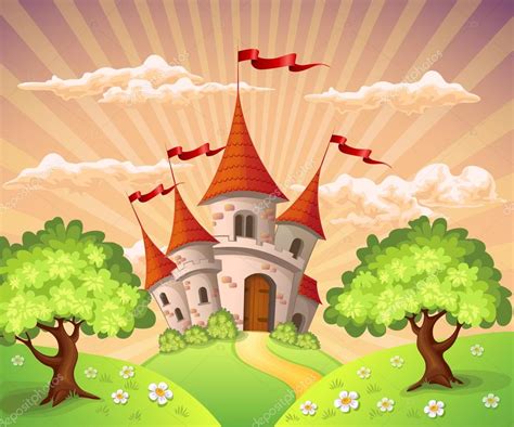 Fairytale Landscape With Castle — Stock Vector © Alka5051 63727641