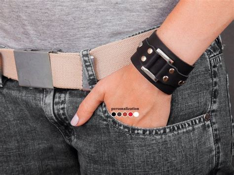 Wide Leather Wrist Arm Cuff Bracelet Wristband For Men Or Women 3141