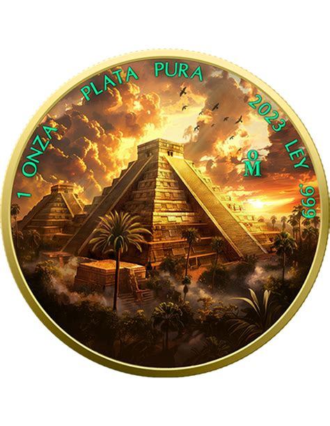 TEMPLO IMPERIO AZTECA Libertad Moneda Plata 1 Oz México 2023