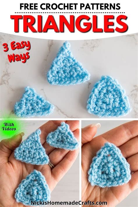 How To Crochet A Triangle 3 Ways Equilateral And Isosceles Triangle Patterns Nicki S