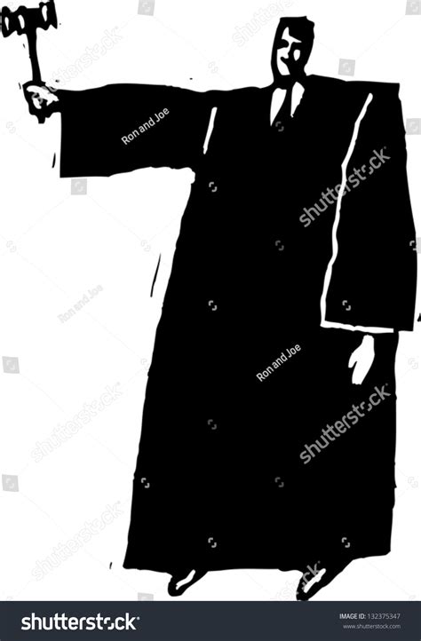 Black White Vector Illustration Male Judge Stock Vector (Royalty Free ...