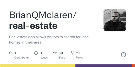 Github Brianqmclaren Real Estate Real Estate App Allows Visitors To