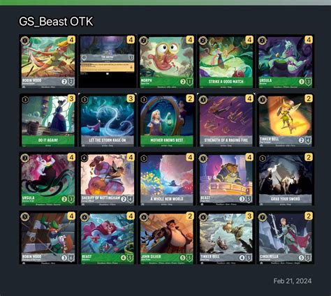 Gsbeast Otk Lorcana Deck Disney Lorcana
