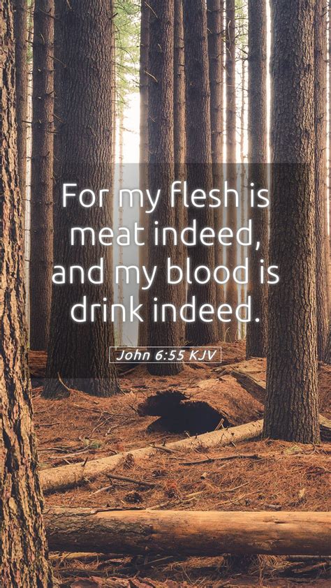 John 6 55 KJV Mobile Phone Wallpaper For My Flesh Is Meat Indeed And