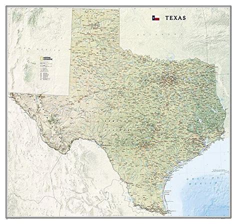 Texas Tubed National Geographic Reference Map By National