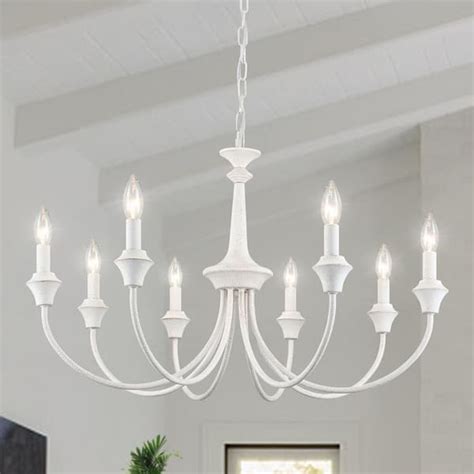 Lwytjo Light In Distressed White Traditional Chandelier For