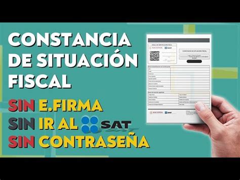 C Mo Obtener Constancia Del Sat Sin Contrase A