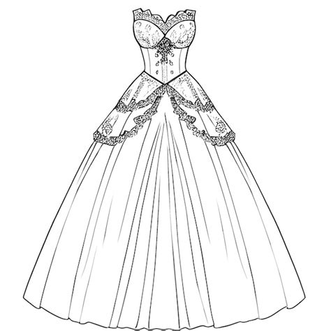 Illustration Vectorielle Dessin E La Main De La Robe Princesse