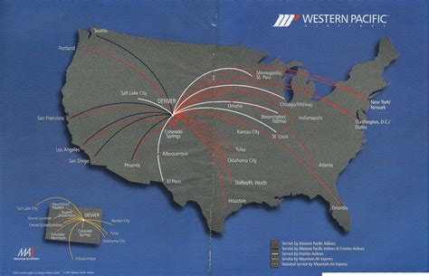 Western Pacific And Frontier Route Map August 199 Tumbex