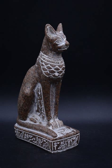 Statue De La D Esse Gyptienne Bastet Chat Pierre De Granit Etsy France