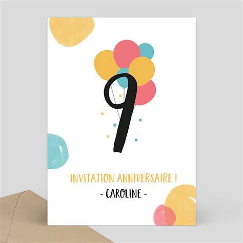 Invitation Anniversaire Enfant Multicolore Popcarte Hot Sex Picture