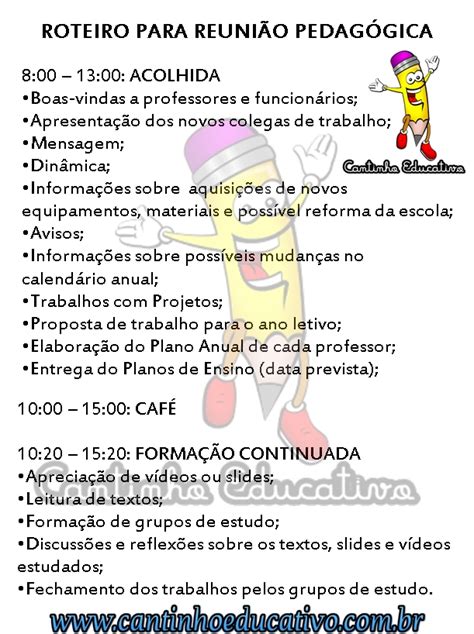 Como Elaborar Uma Pauta De ReuniÃo PedagÓgica Cantinho Educativo