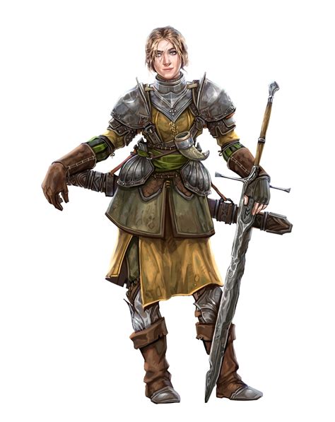 Female Human Fighter Warrior Mercenary Pathfinder Pfrpg Dnd Dandd 35 5e 5th Ed D20 Fantasy