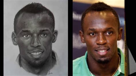 Drawing Portrait Of Usain Bolt Youtube