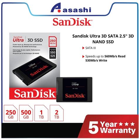 Sandisk Ultra 3d 250gb 500gb 1tb 2tb Sata 25 3d Nand Ssd Sdssdh3 Shopee Malaysia