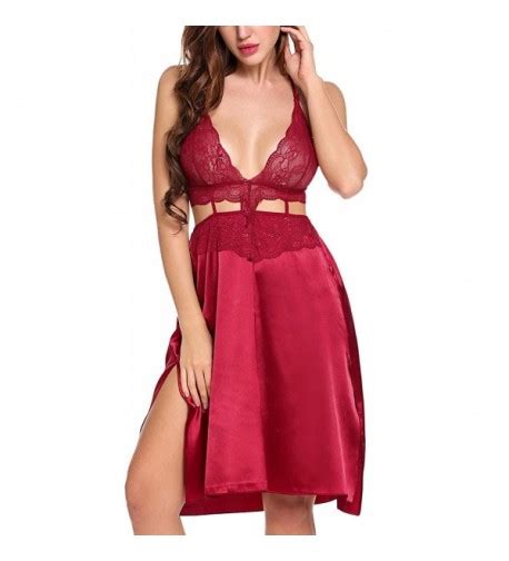 Women S Deep V Neck Sexy Lingerie And Mesh Babydoll Set Black CJ YXAW TO