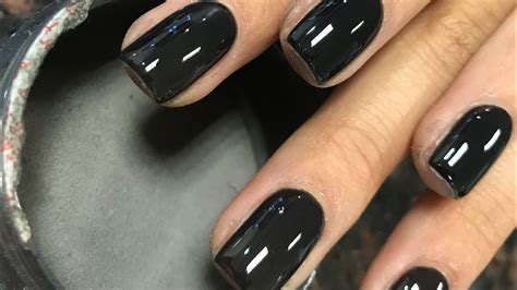 Opi Black Onyx Dip Powder On Real Nail Youtube