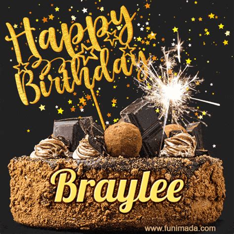 Birthday Animation For Braylee With Chocolate B Day Cake Download On