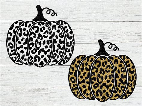 Halloween Leopard Print Pumpkin Svg Thanksgiving Pumpkin Svg Etsy