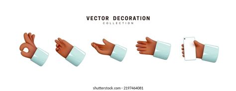 Hands Set Realistic D Design Cartoon Stock Vector Royalty Free