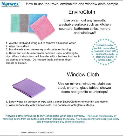 Sample EnviroCloth and window cloth uses - print for customers #norwex #microfiber #samples # ...