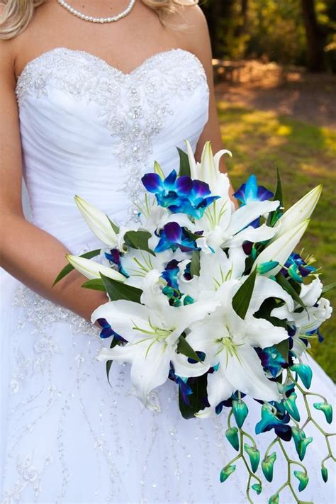 White Blue Wedding Bouquets